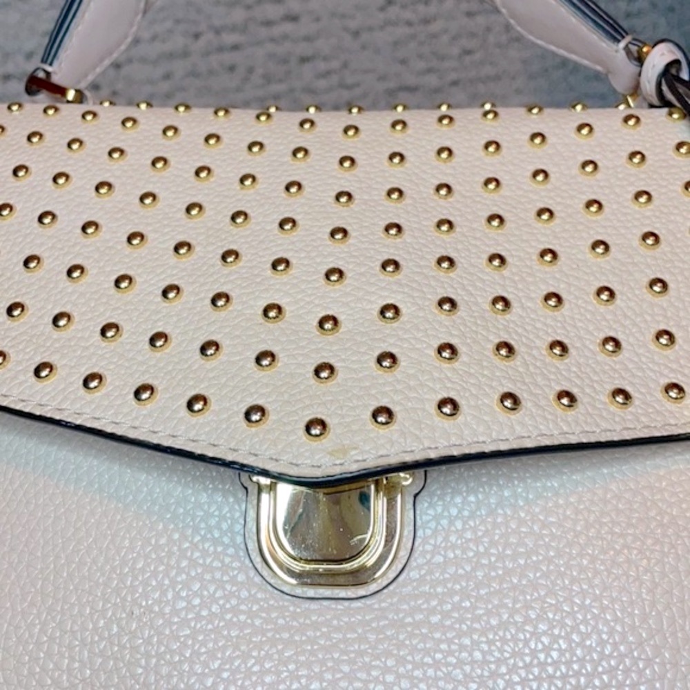 Michael Kors Bristol Studded Leather Satchel Crossbody Purse Shoulder Bag Pink - Picture 5 of 16
